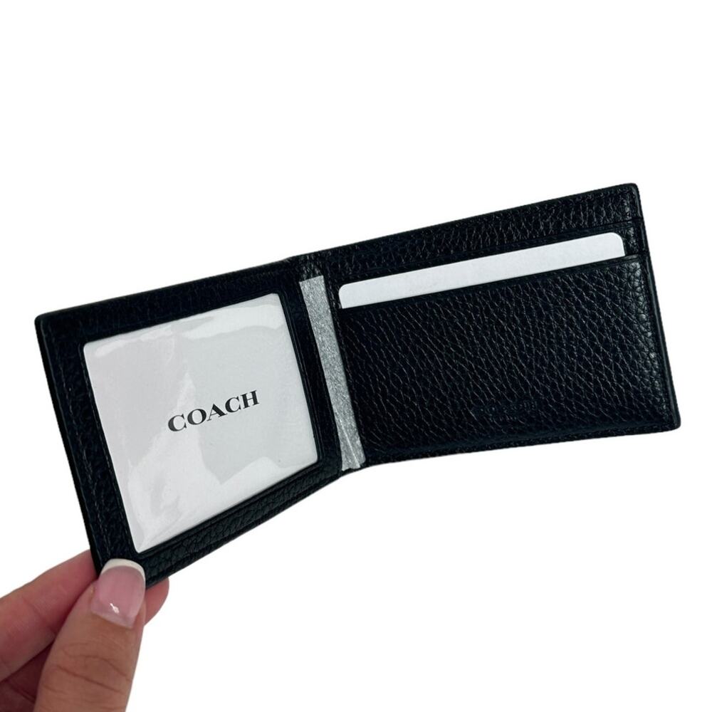 Coach Compact Billfold Wallet in Gunmetal/Black - Picture 5 of 6